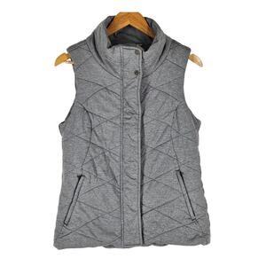 ATHLETA WOMEN'S GRAY ICECAP FULL ZIP QUILTED PUFFER VEST SIZE MEDIUM